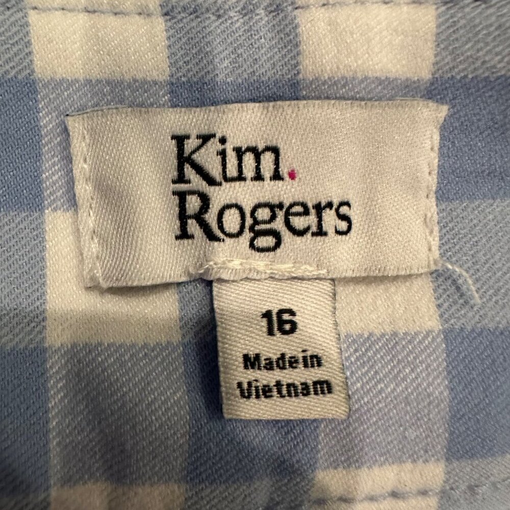 KIM ROGERS WOMENS BLUE & WHITE PLAID SKORT 16 - Picture 7 of 9